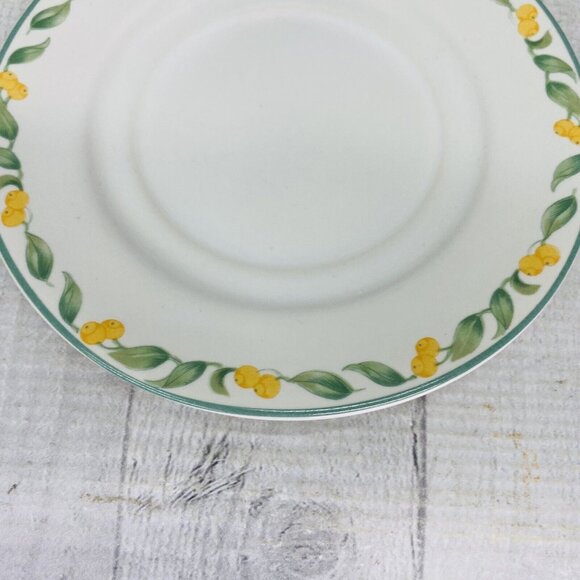 Julie Pople Avon COUNTRY FRUIT COLLECTION Porcelain Lemon Rim Saucers Set of 4 - Picture 14 of 16